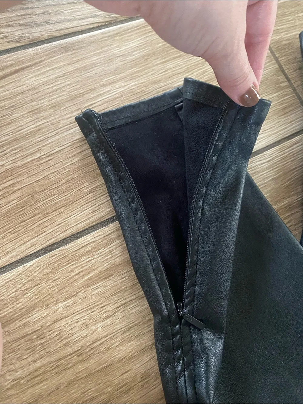 Free People Black Faux Leather Skinny Pants